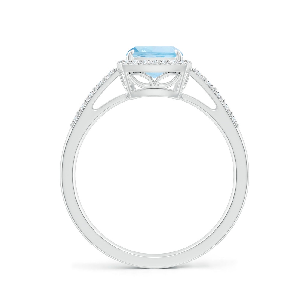 8x6mm AAA Rectangular Cushion Aquamarine Halo Engagement Ring in White Gold - side_1
