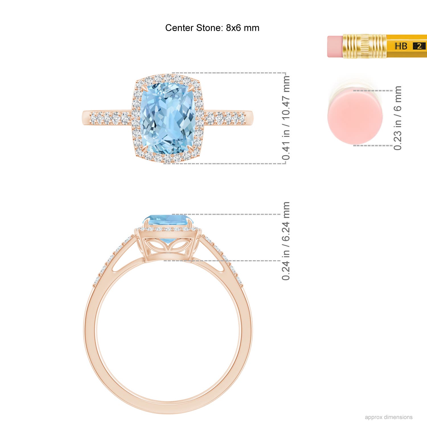 AAAA - Aquamarine / 1.43 CT / 14 KT Rose Gold