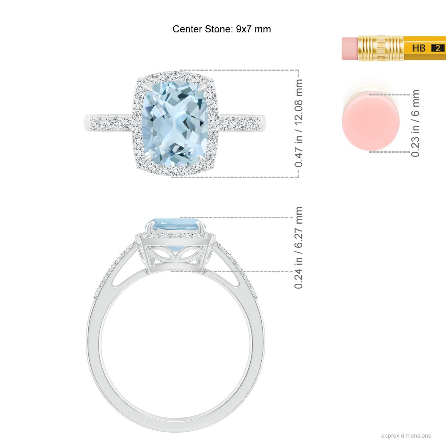 AA - Aquamarine / 2.18 CT / 14 KT White Gold