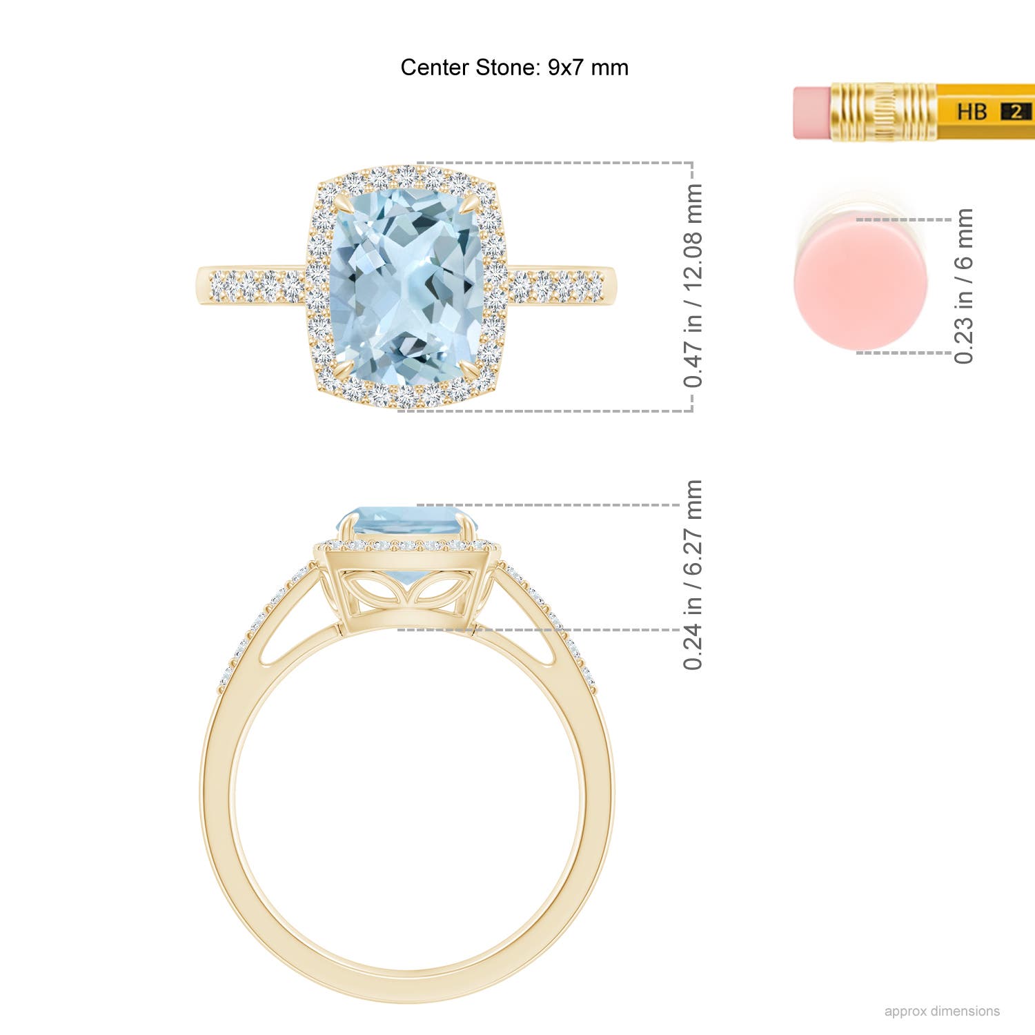 AA - Aquamarine / 2.18 CT / 14 KT Yellow Gold