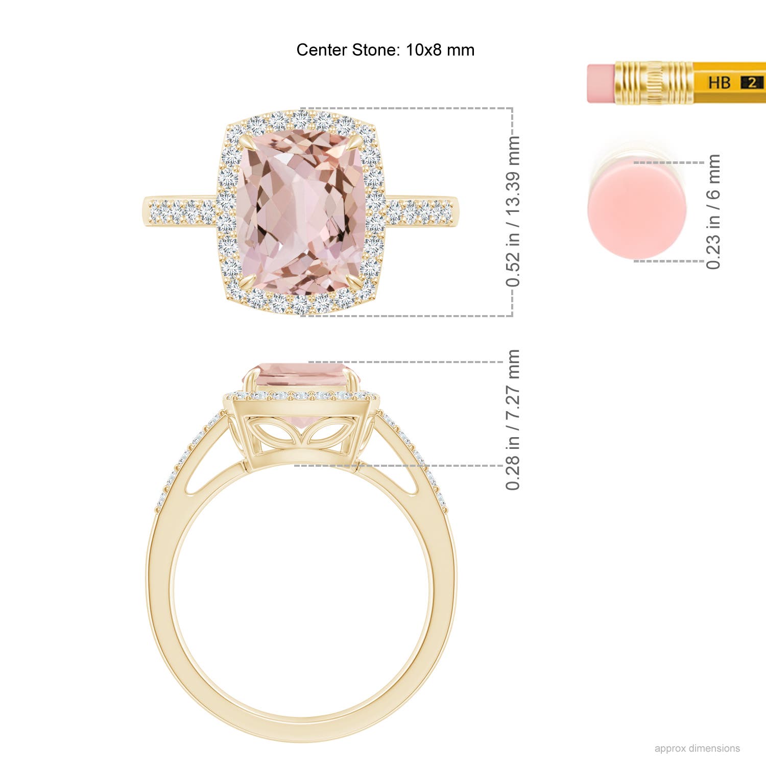 AA - Morganite / 3.1 CT / 14 KT Yellow Gold