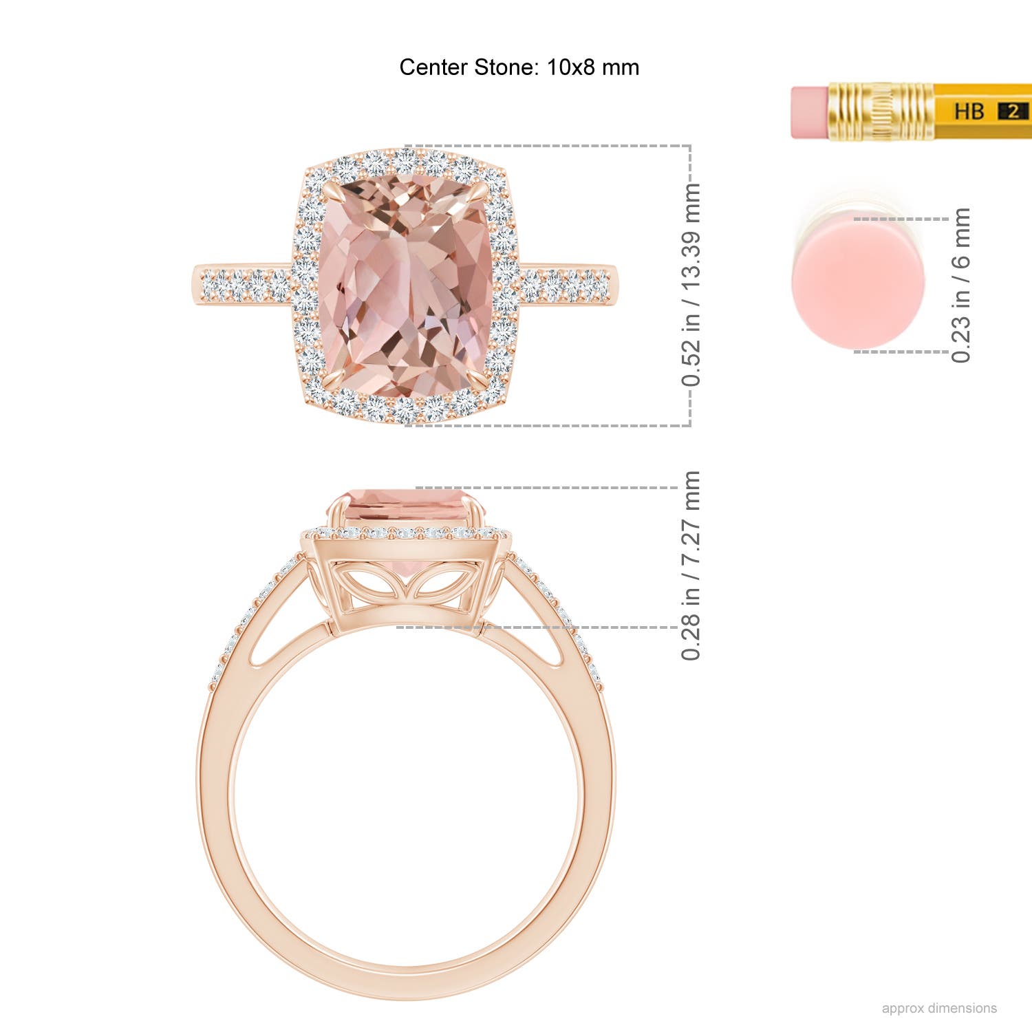 AAAA - Morganite / 3.1 CT / 14 KT Rose Gold