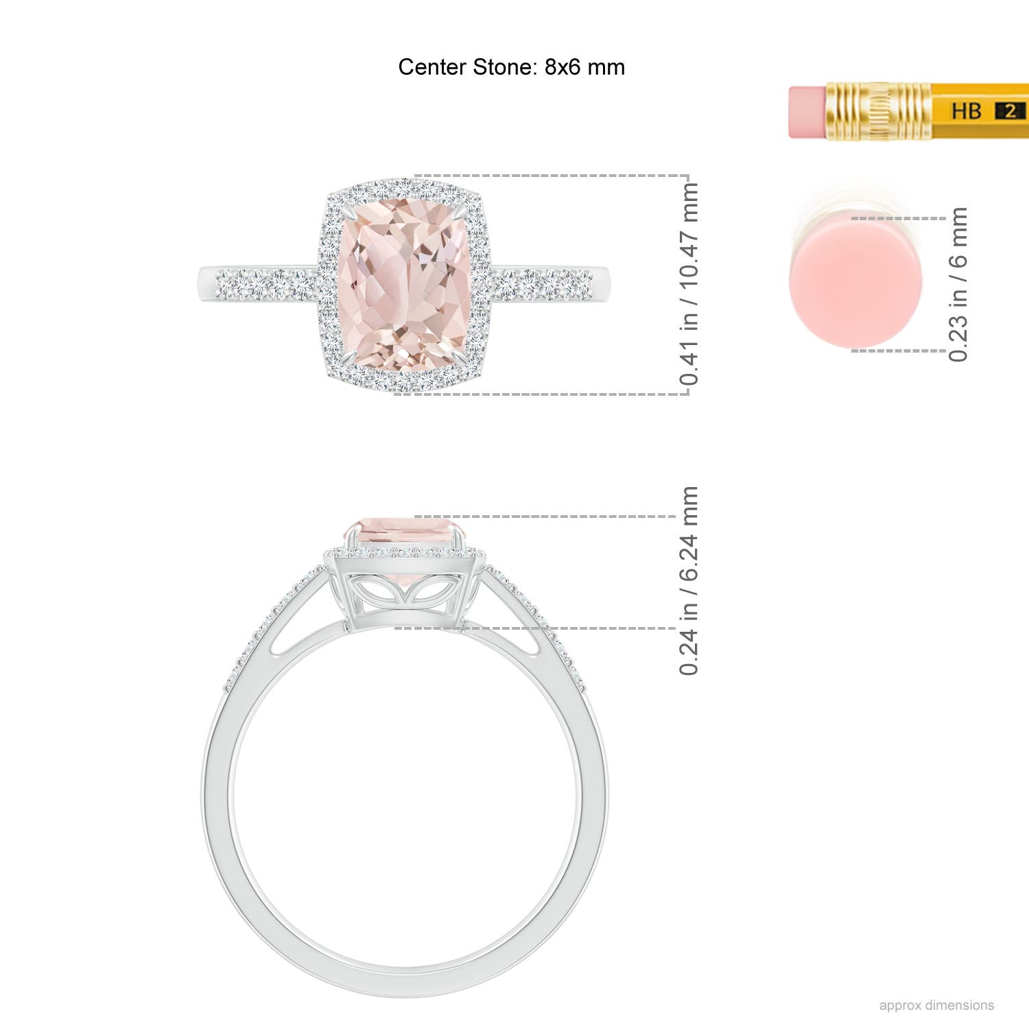 A - Morganite / 1.43 CT / 14 KT White Gold