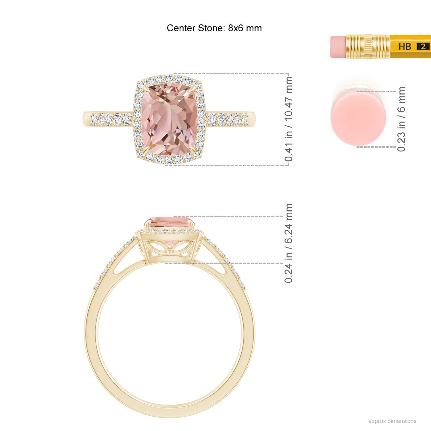 AAAA - Morganite / 1.43 CT / 14 KT Yellow Gold