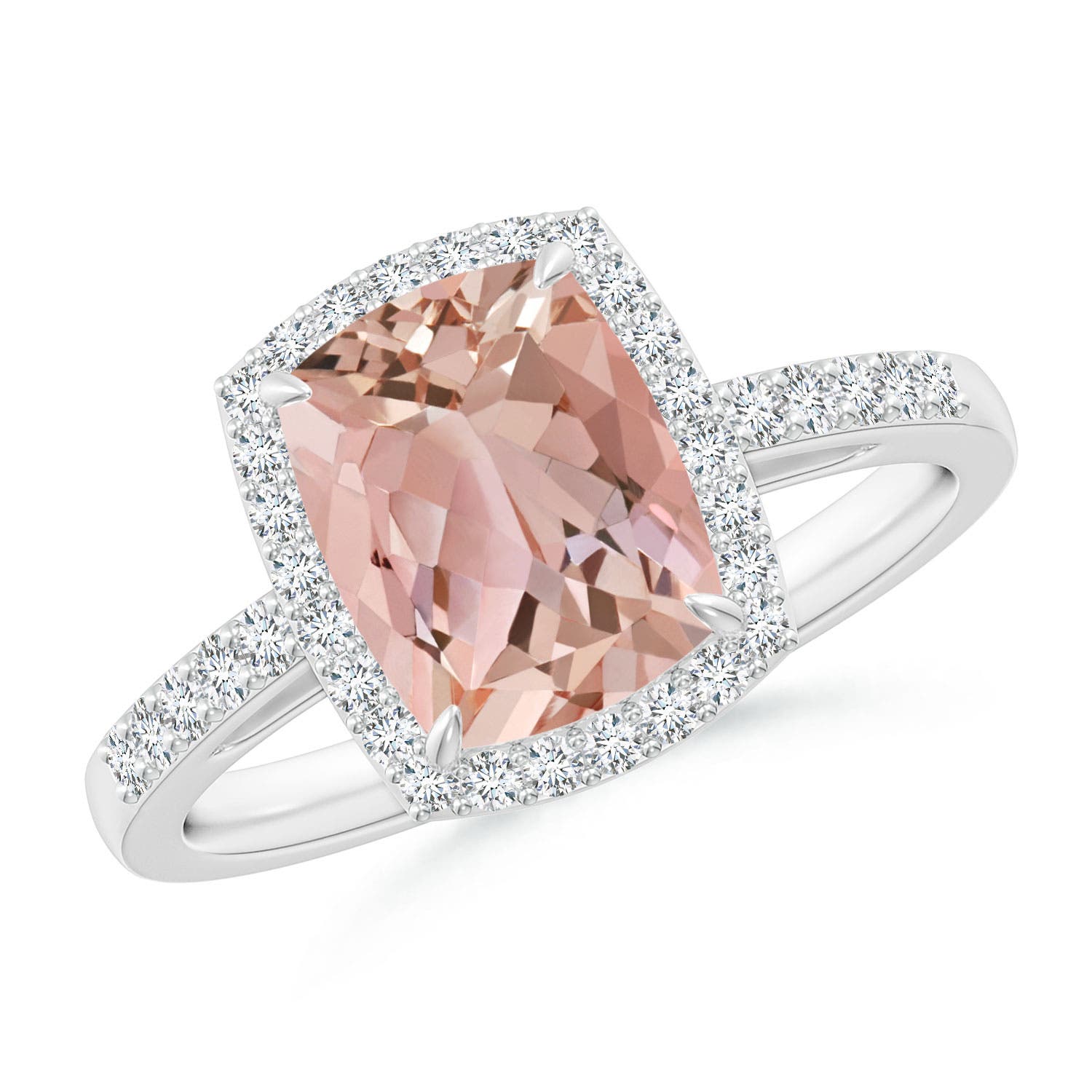 Bridal Set Cushion Cut Morganite Engagement Ring Set On 10k Rose Gold Art  Deco Style Anniversary Gift - Walmart.com