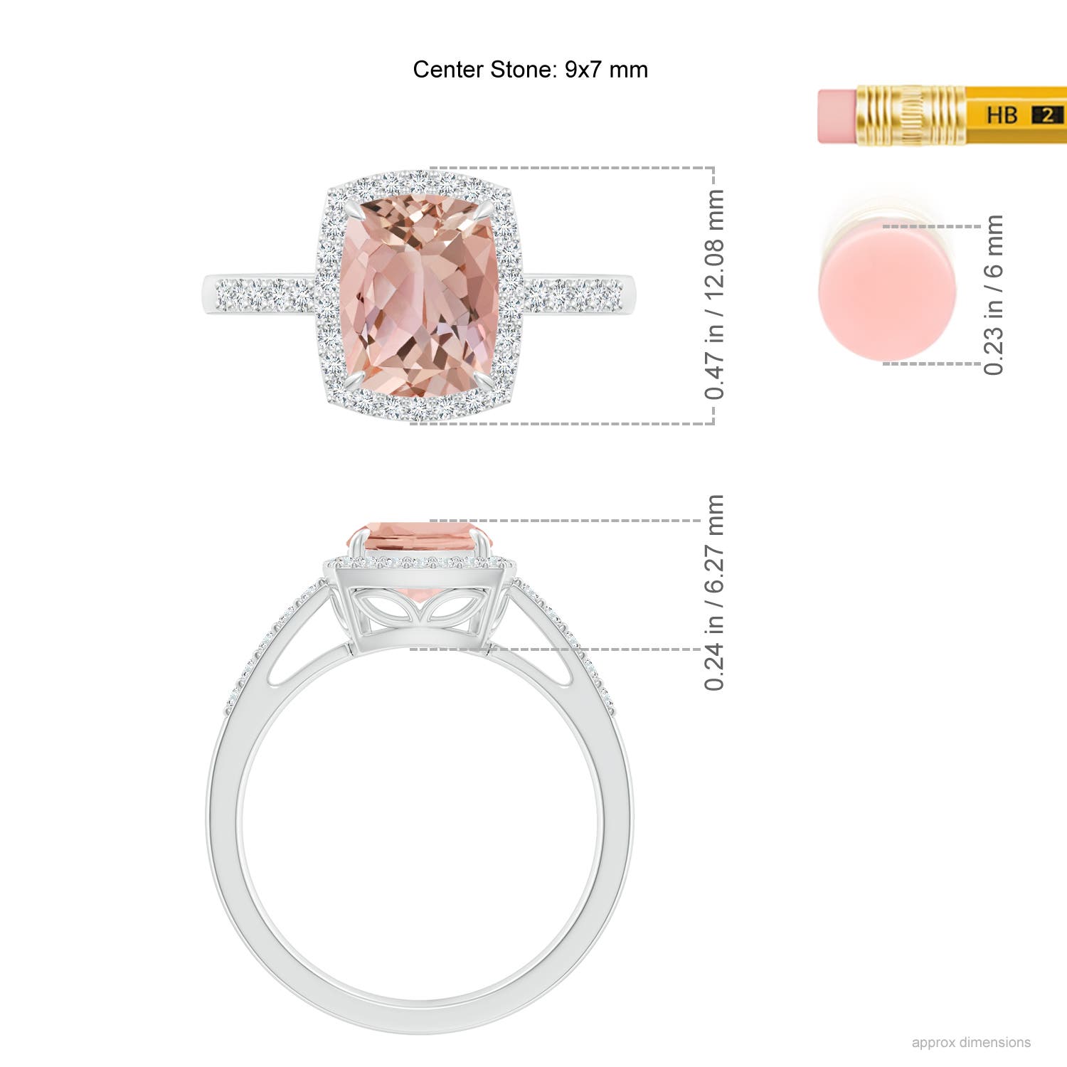 AAAA - Morganite / 2.13 CT / 14 KT White Gold