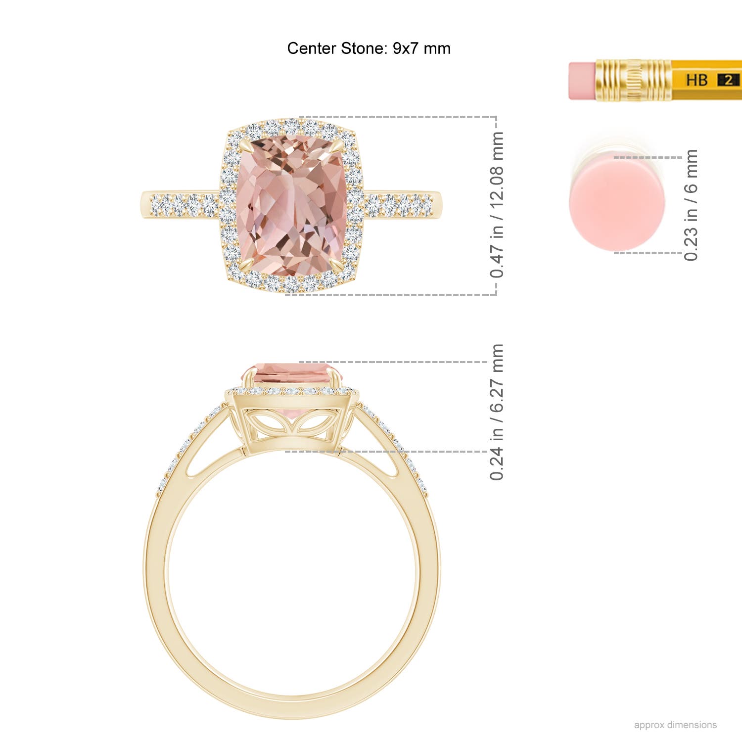 AAAA - Morganite / 2.13 CT / 14 KT Yellow Gold