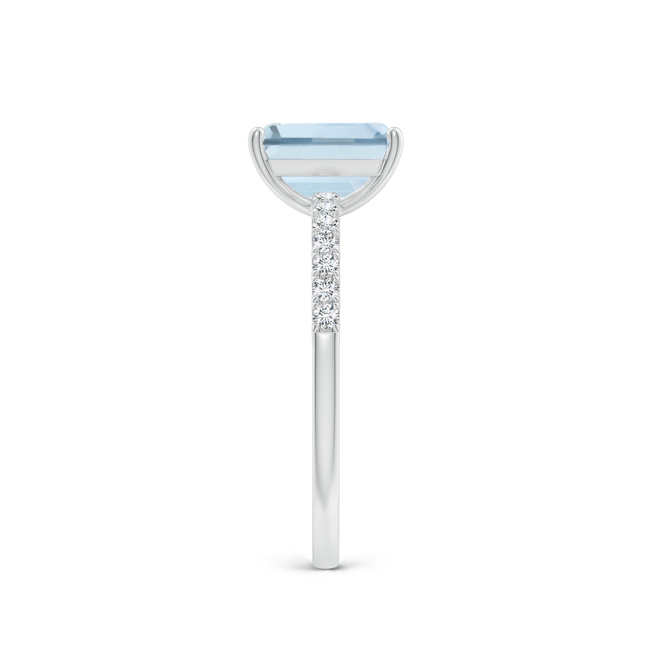 8x6mm A Emerald-Cut Aquamarine Engagement Ring with Diamonds in P950 Platinum side 299