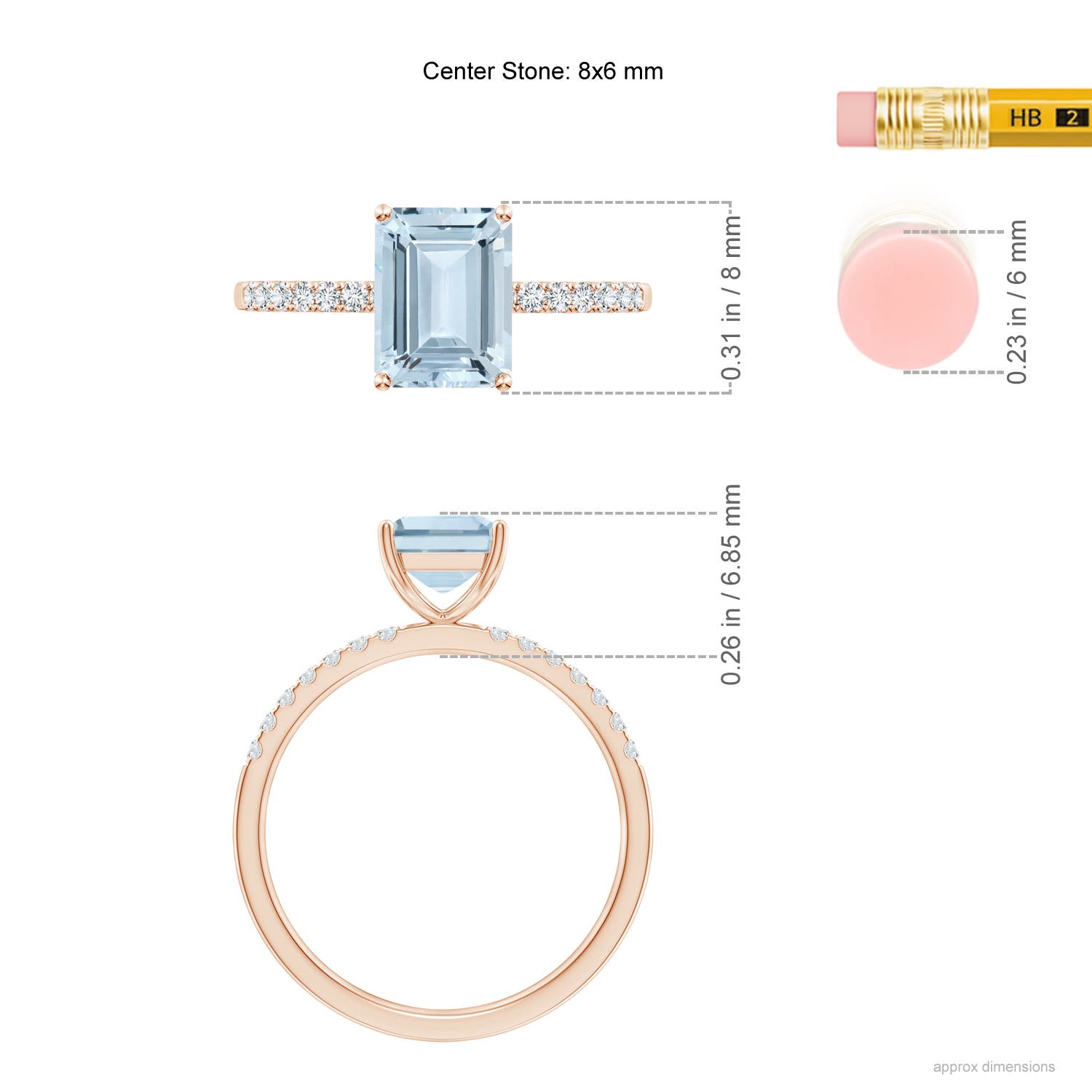 A - Aquamarine / 1.52 CT / 14 KT Rose Gold