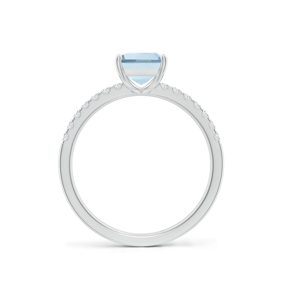 8x6mm A Emerald-Cut Aquamarine Engagement Ring with Diamonds in White Gold side 199