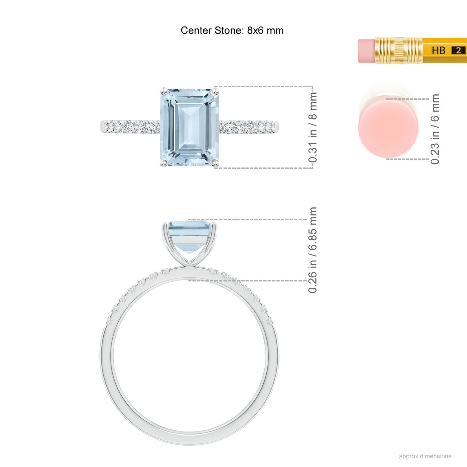 A - Aquamarine / 1.52 CT / 14 KT White Gold