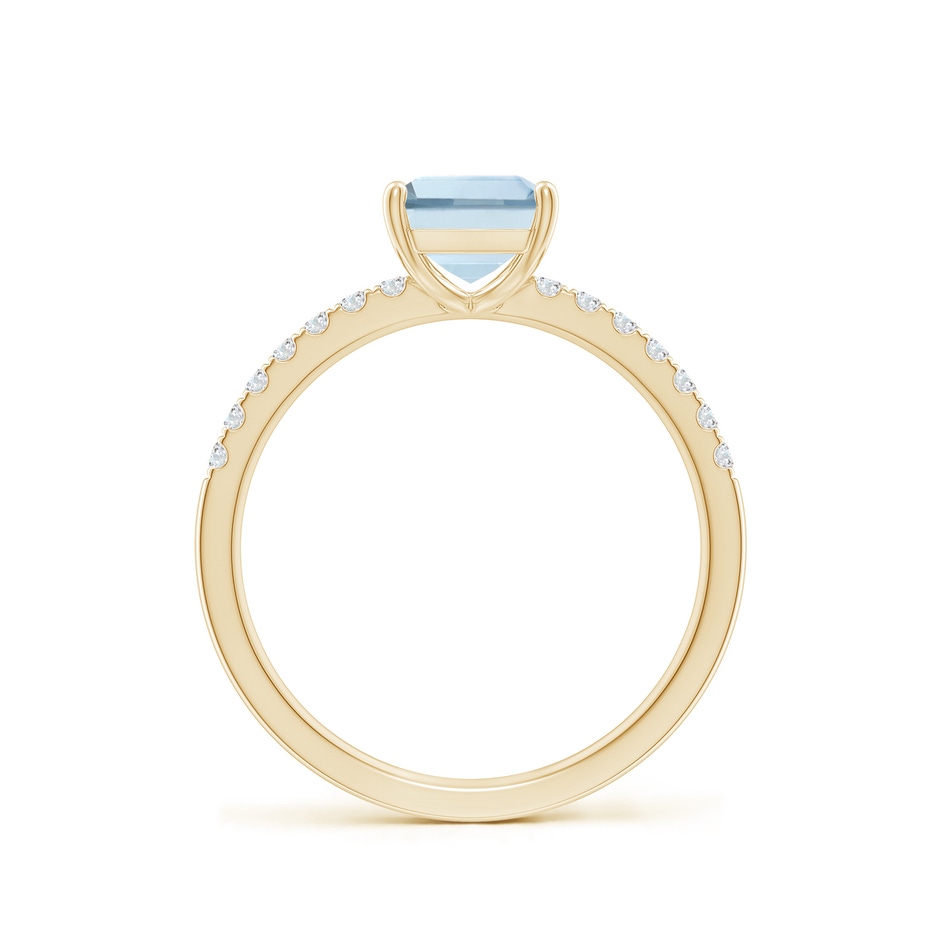 8x6mm A Emerald-Cut Aquamarine Engagement Ring with Diamonds in Yellow Gold side 199