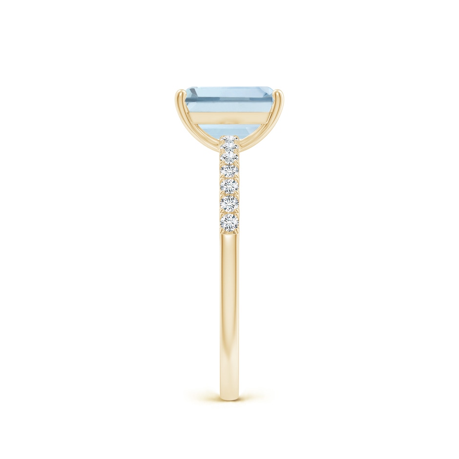 8x6mm A Emerald-Cut Aquamarine Engagement Ring with Diamonds in Yellow Gold side 299