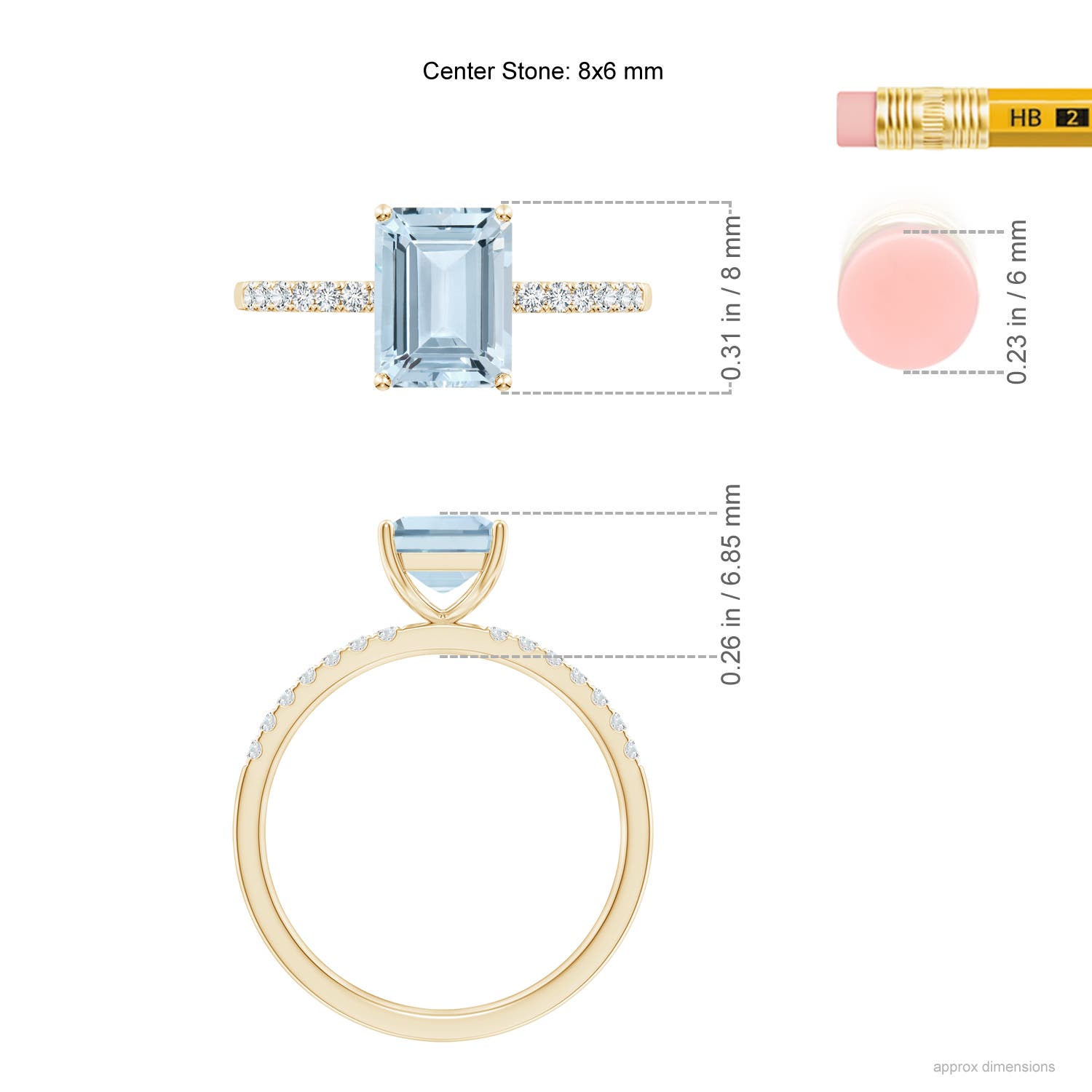 A - Aquamarine / 1.52 CT / 14 KT Yellow Gold