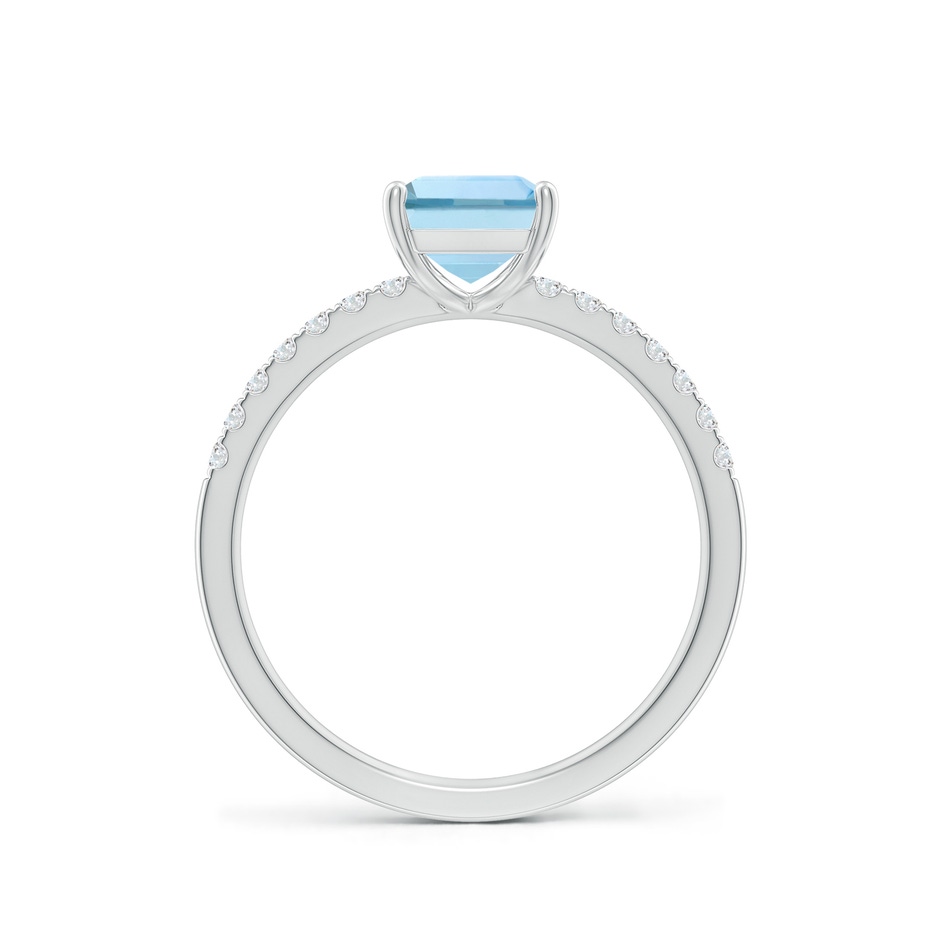 8x6mm AAA Emerald-Cut Aquamarine Engagement Ring with Diamonds in P950 Platinum side 199