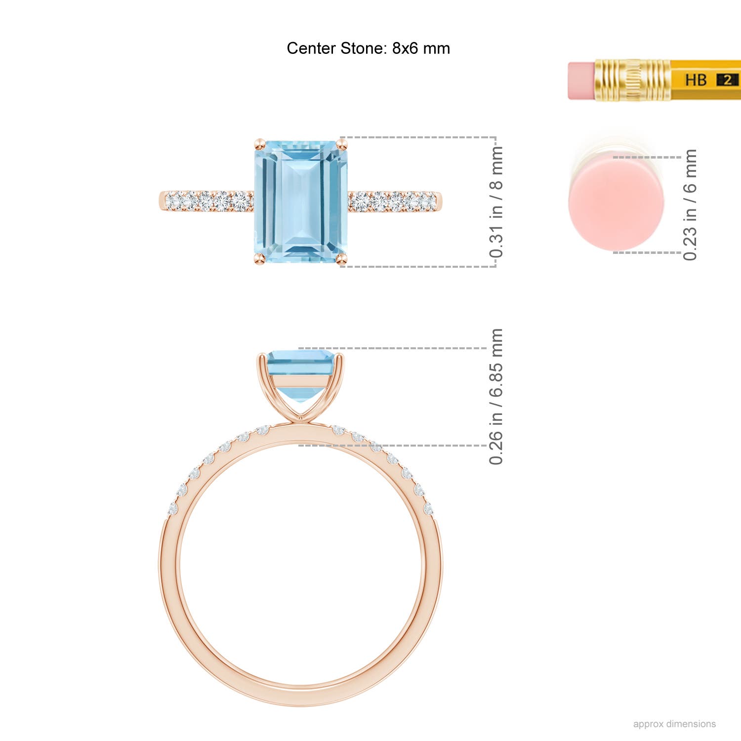 AAA - Aquamarine / 1.52 CT / 14 KT Rose Gold