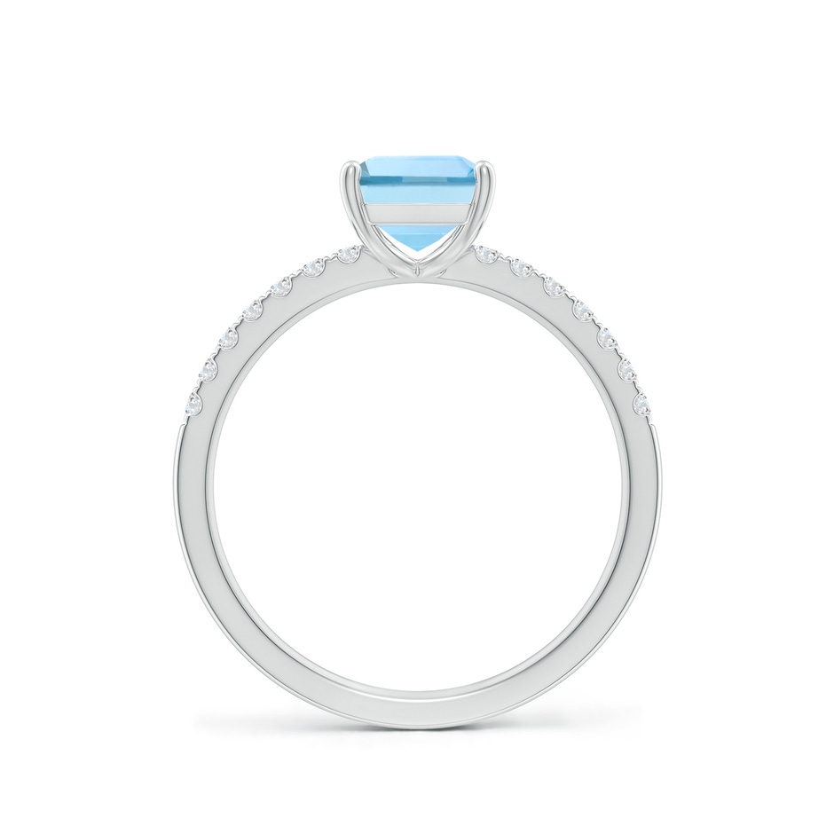 8x6mm AAAA Emerald-Cut Aquamarine Engagement Ring with Diamonds in P950 Platinum side 199