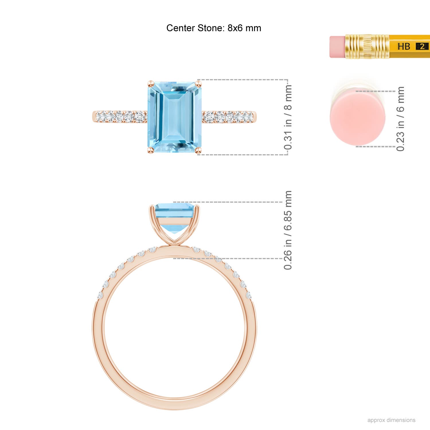 AAAA - Aquamarine / 1.52 CT / 14 KT Rose Gold