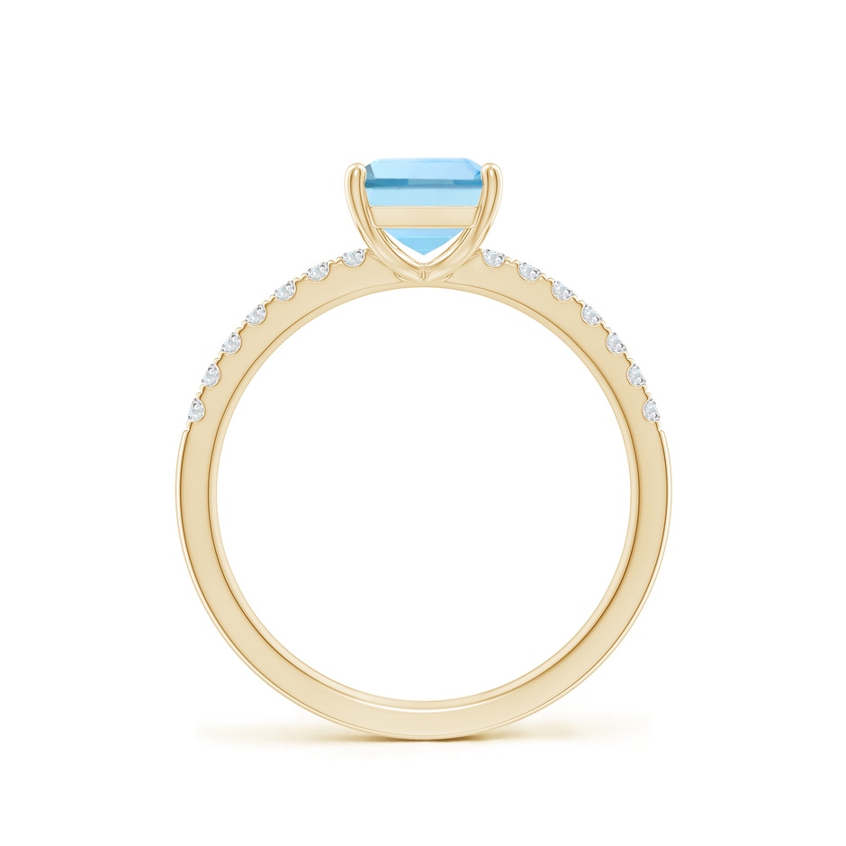 8x6mm AAAA Emerald-Cut Aquamarine Engagement Ring with Diamonds in Yellow Gold side 199