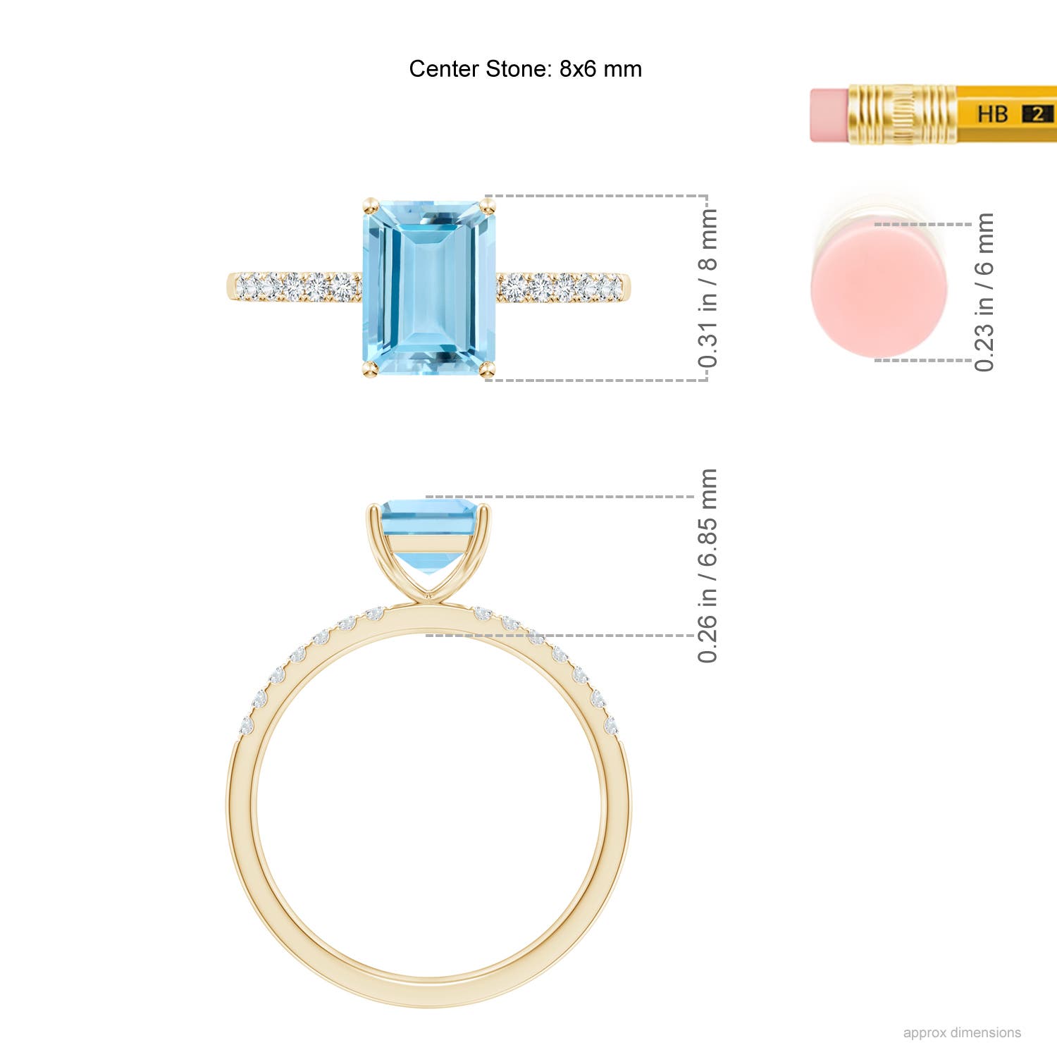 AAAA - Aquamarine / 1.52 CT / 14 KT Yellow Gold