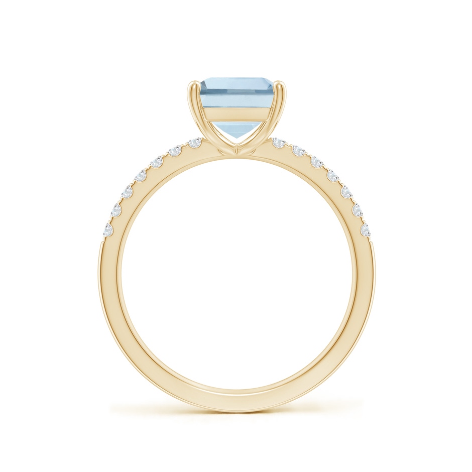 9x7mm A Emerald-Cut Aquamarine Engagement Ring with Diamonds in 10K Yellow Gold side 199