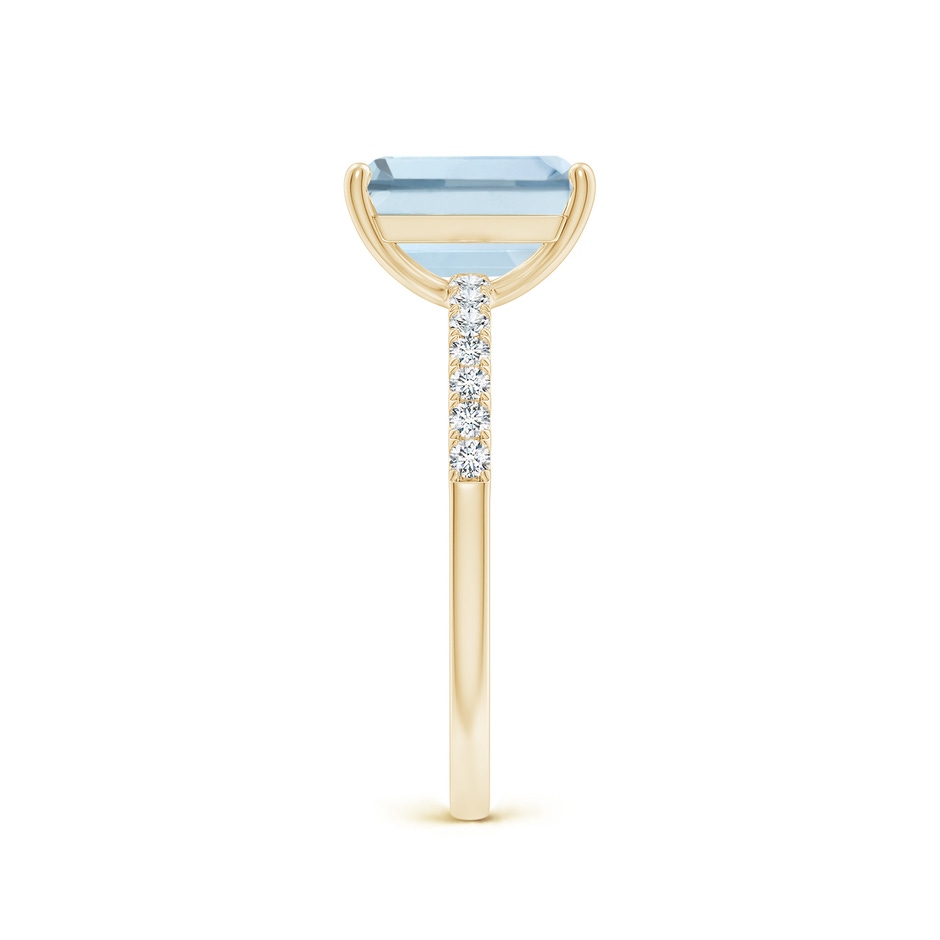 9x7mm A Emerald-Cut Aquamarine Engagement Ring with Diamonds in 10K Yellow Gold side 299