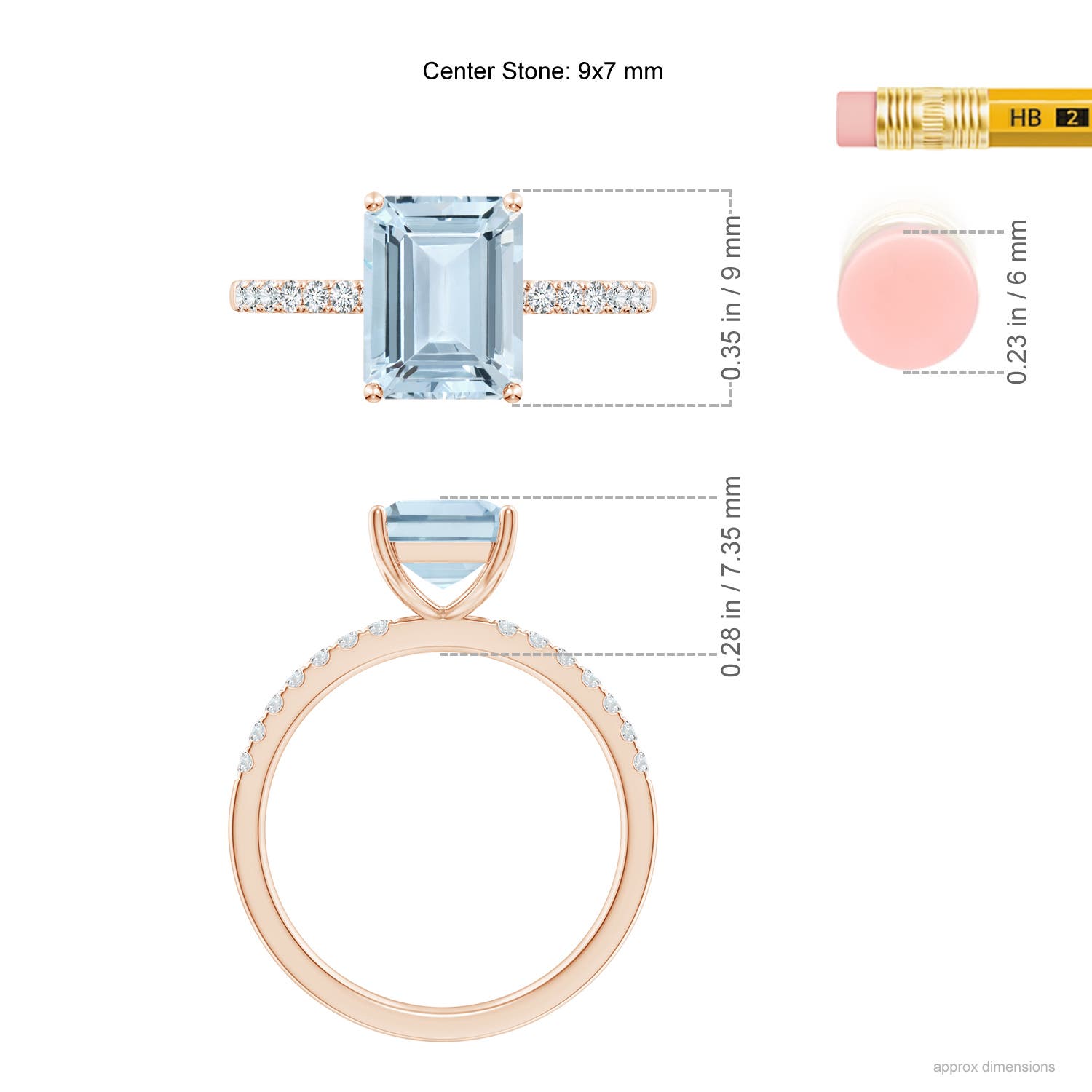 A - Aquamarine / 2.2 CT / 14 KT Rose Gold