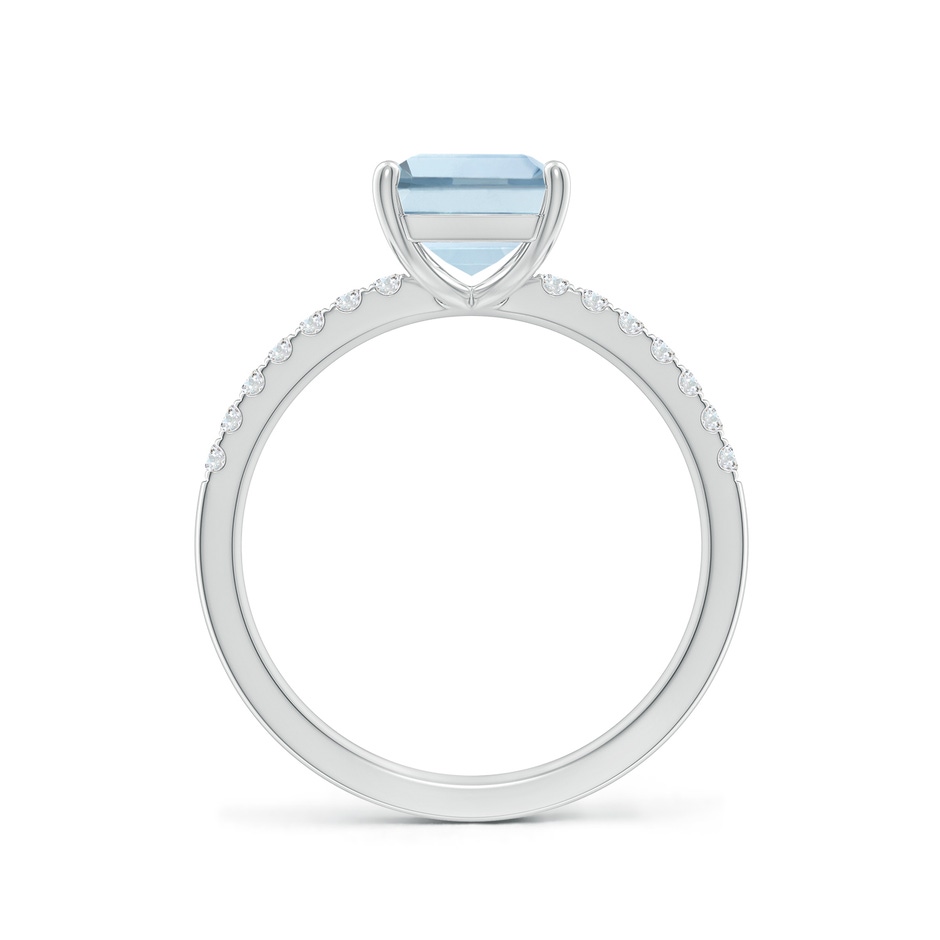9x7mm A Emerald-Cut Aquamarine Engagement Ring with Diamonds in White Gold side 199