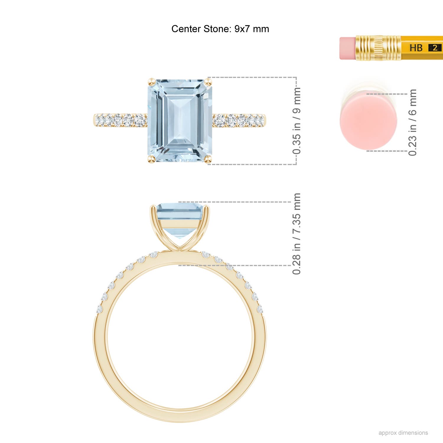 A - Aquamarine / 2.2 CT / 14 KT Yellow Gold