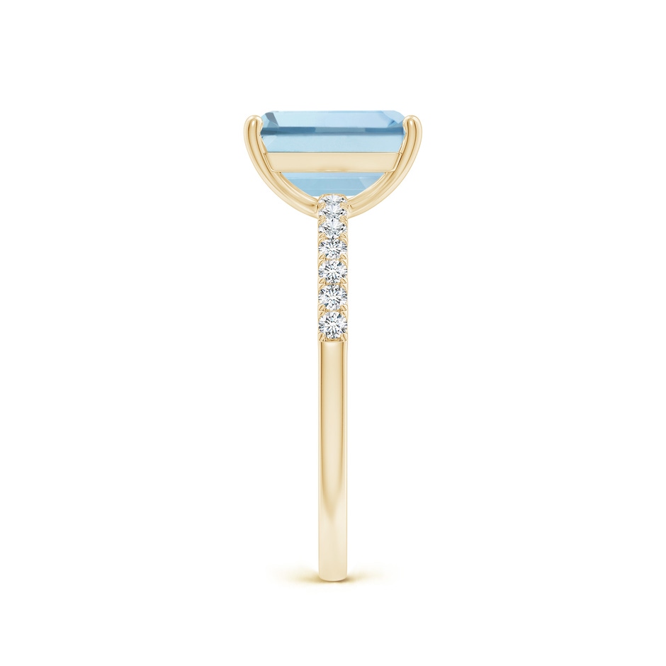 9x7mm AA Emerald-Cut Aquamarine Engagement Ring with Diamonds in 18K Yellow Gold side 299
