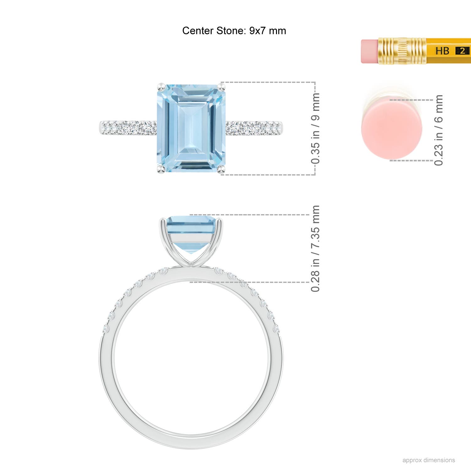 AA - Aquamarine / 2.2 CT / 14 KT White Gold