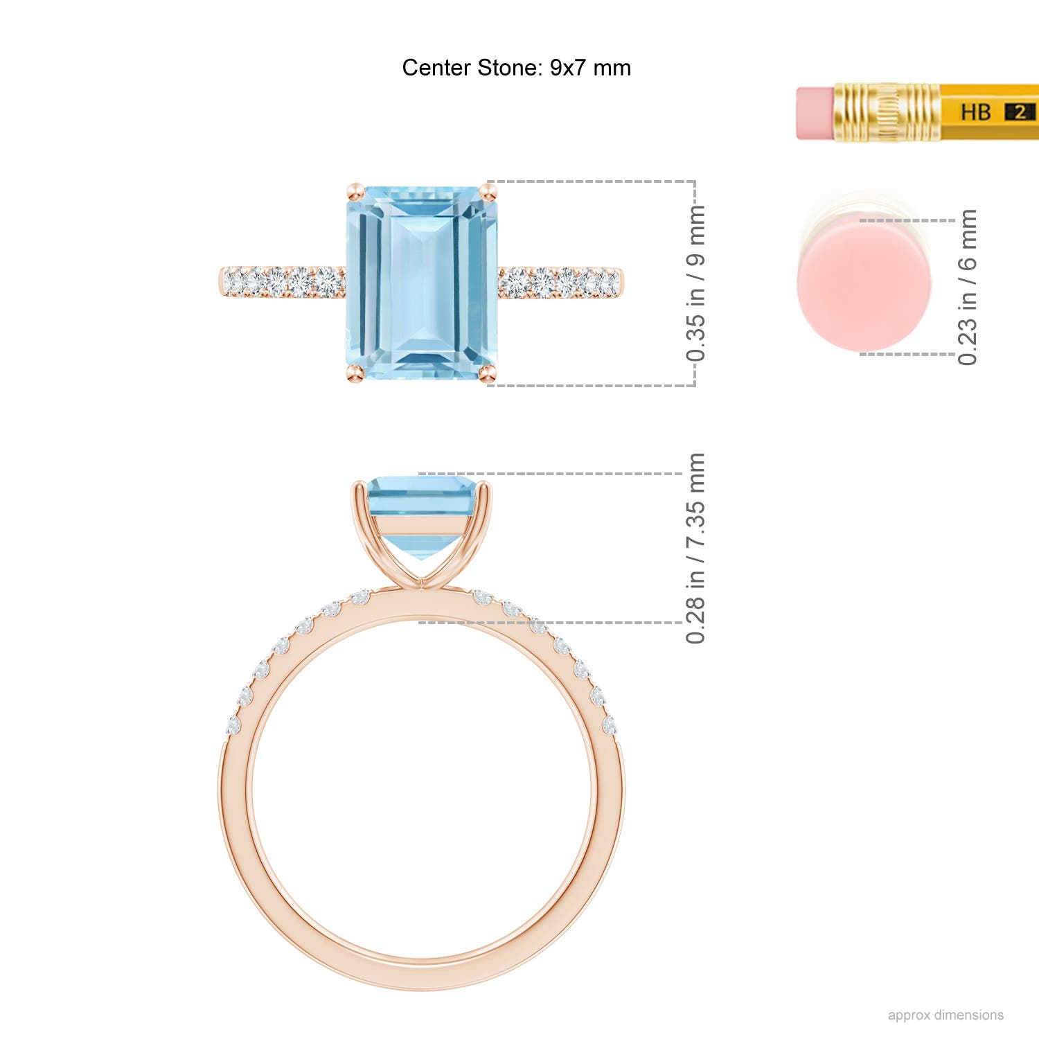 AAA - Aquamarine / 2.2 CT / 14 KT Rose Gold