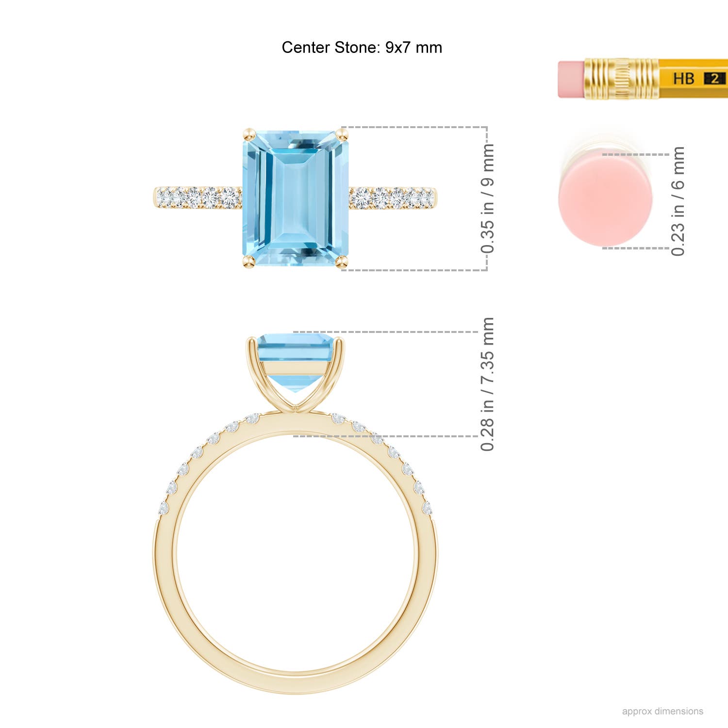 AAAA - Aquamarine / 2.2 CT / 14 KT Yellow Gold