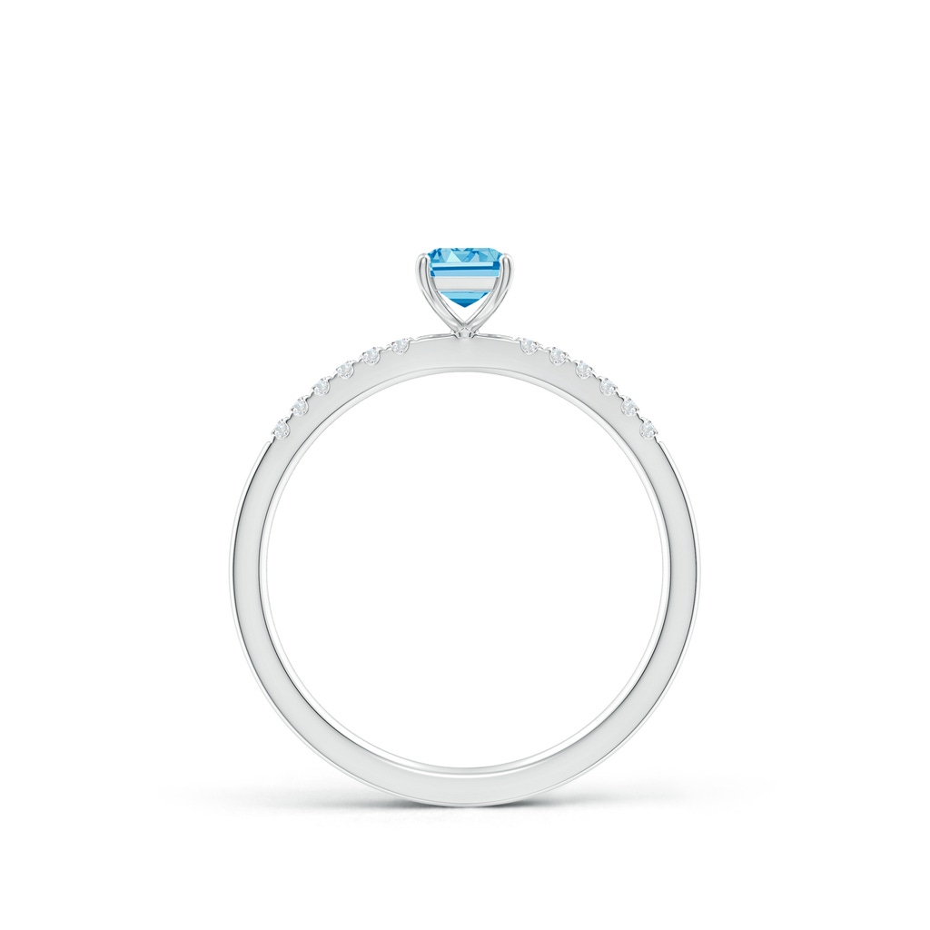 6x4mm AAAA Emerald-Cut Fancy Intense Blue Diamond Engagement Ring in P950 Platinum - side 199