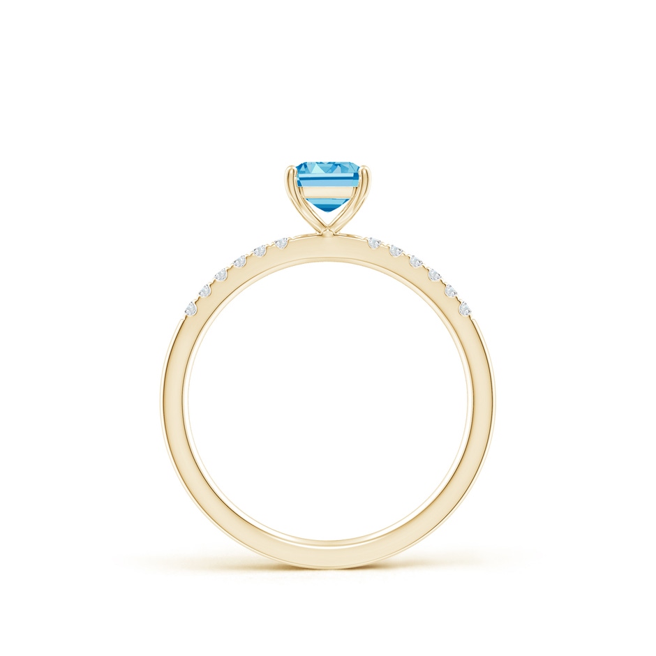 7x5mm AAAA Emerald-Cut Fancy Intense Blue Diamond Engagement Ring in Yellow Gold side 199