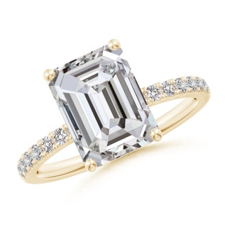 10x7.5mm IJI1I2 Emerald-Cut Diamond Engagement Ring with Diamonds in 10K Yellow Gold