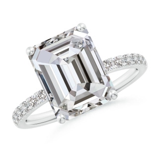 11x8.5mm IJI1I2 Emerald-Cut Diamond Engagement Ring with Diamonds in P950 Platinum