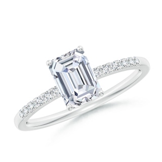 7x5mm GVS2 Emerald-Cut Diamond Engagement Ring with Diamonds in P950 Platinum