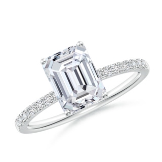 8x6mm HSI2 Emerald-Cut Diamond Engagement Ring with Diamonds in P950 Platinum