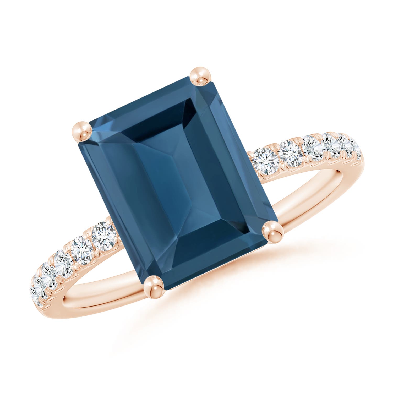 A - London Blue Topaz / 4.25 CT / 14 KT Rose Gold