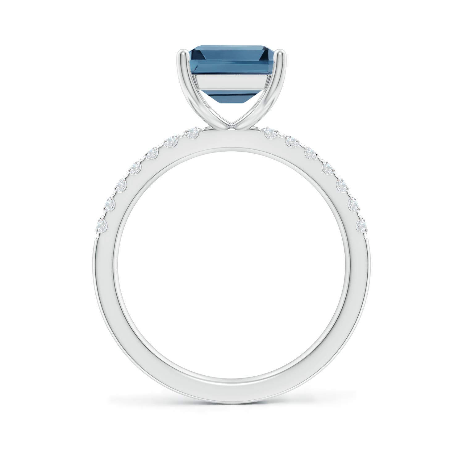 A - London Blue Topaz / 4.25 CT / 14 KT White Gold