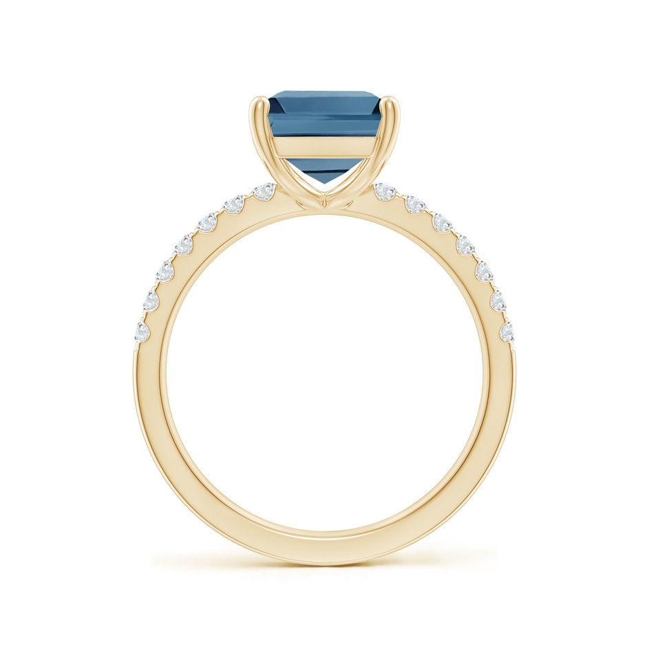 10x8mm A Emerald-Cut London Blue Topaz Engagement Ring with Diamonds in Yellow Gold side 199