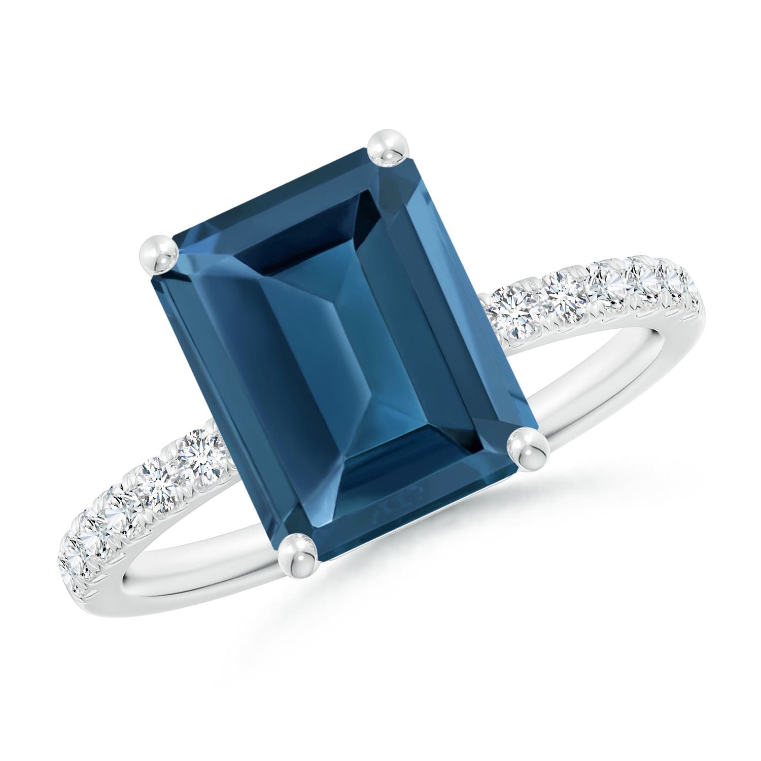 AA - London Blue Topaz / 4.25 CT / 14 KT White Gold