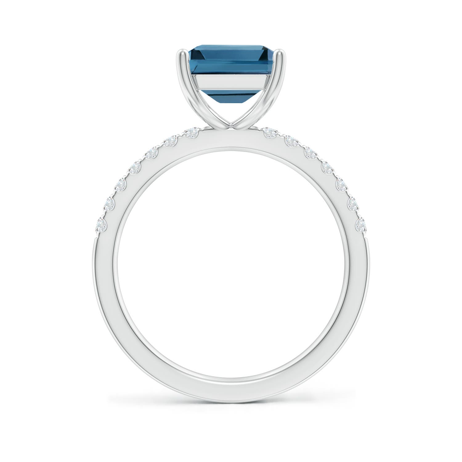 AA - London Blue Topaz / 4.25 CT / 14 KT White Gold