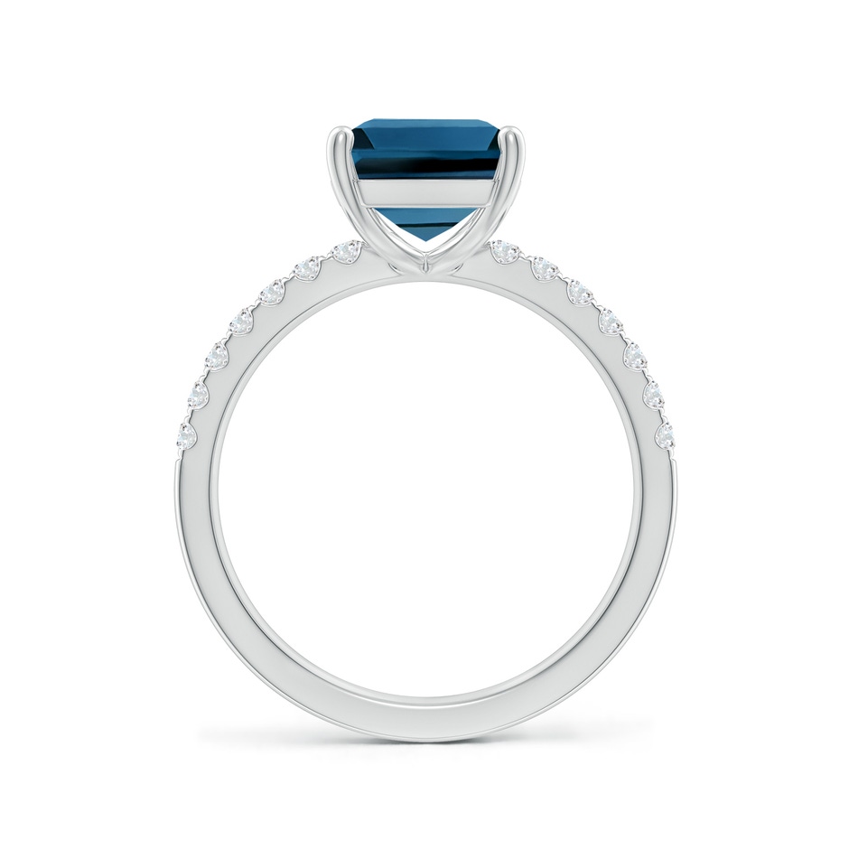10x8mm AAA Emerald-Cut London Blue Topaz Engagement Ring with Diamonds in P950 Platinum side 199