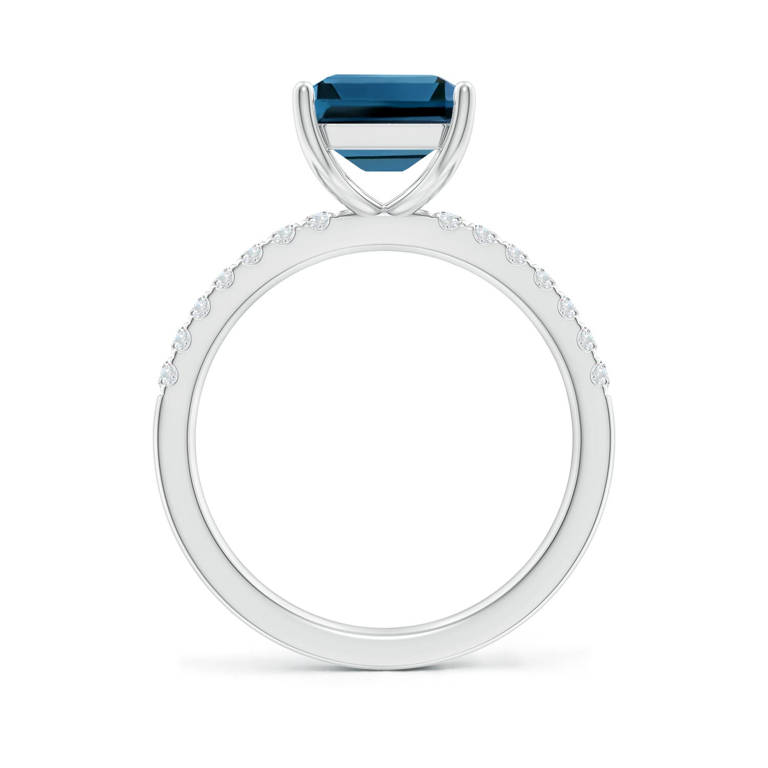 AAA - London Blue Topaz / 4.25 CT / 14 KT White Gold