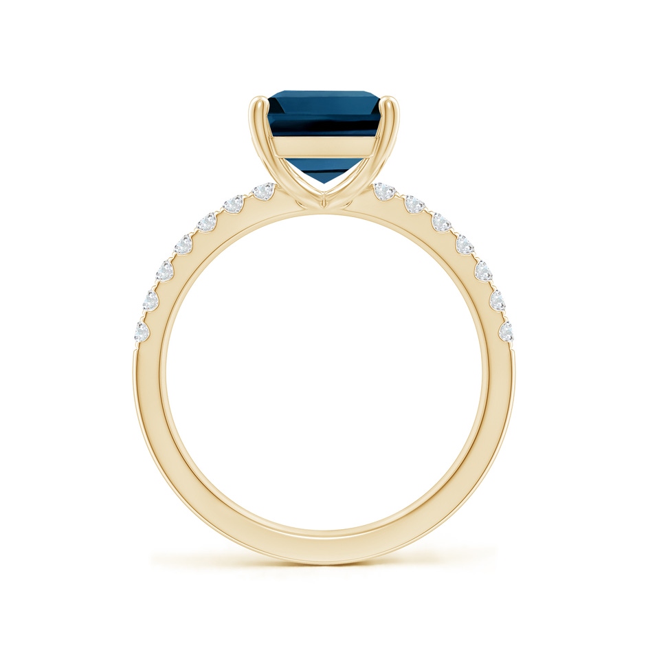 10x8mm AAAA Emerald-Cut London Blue Topaz Engagement Ring with Diamonds in 18K Yellow Gold side 199
