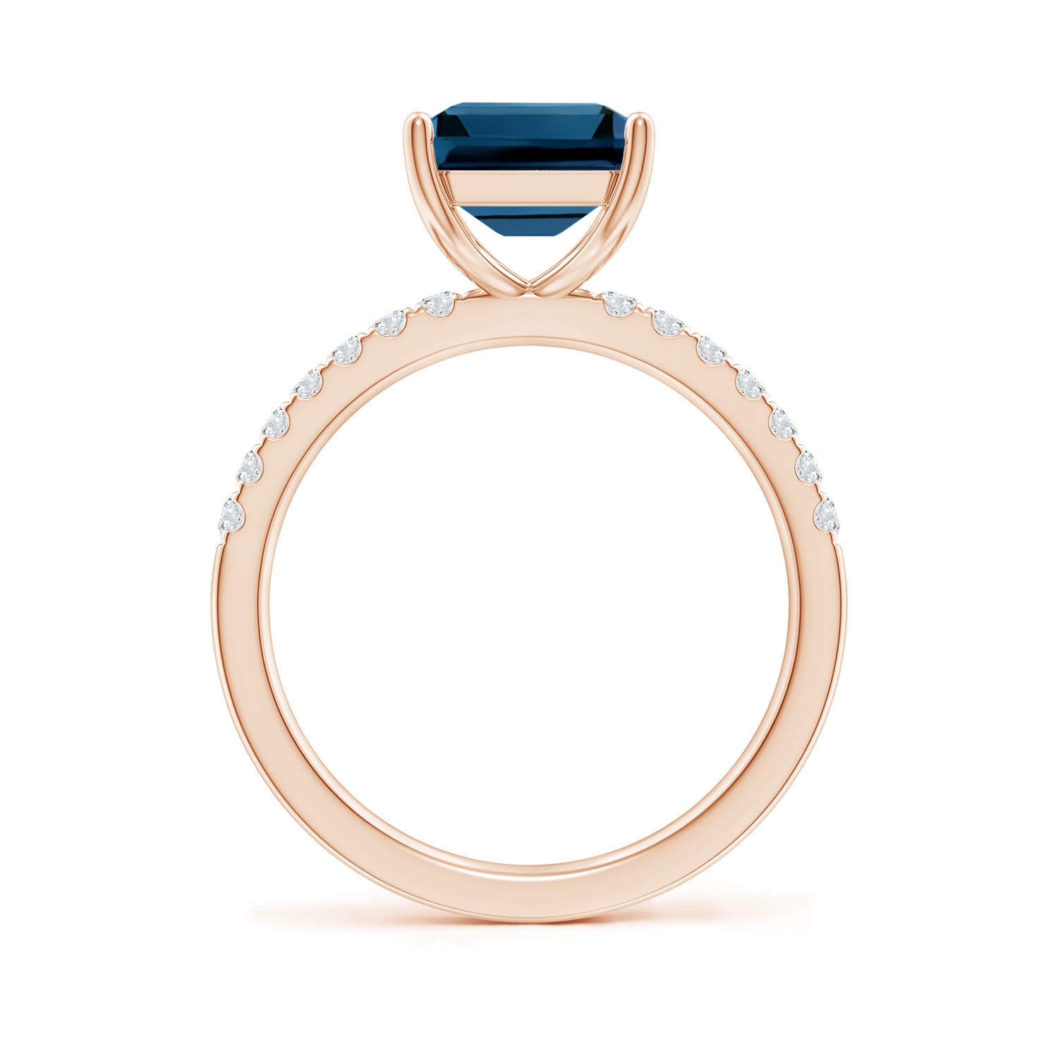 AAAA - London Blue Topaz / 4.25 CT / 14 KT Rose Gold