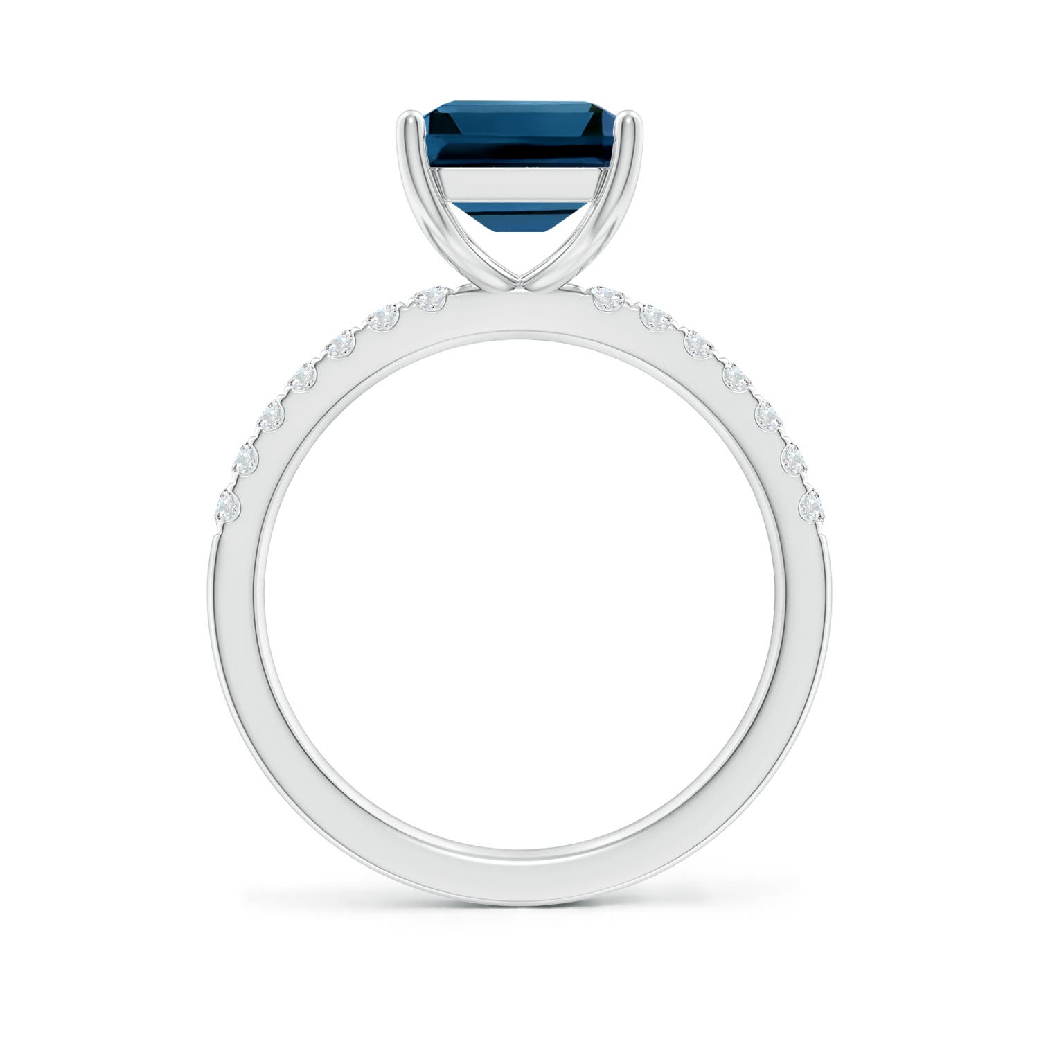 AAAA - London Blue Topaz / 4.25 CT / 14 KT White Gold