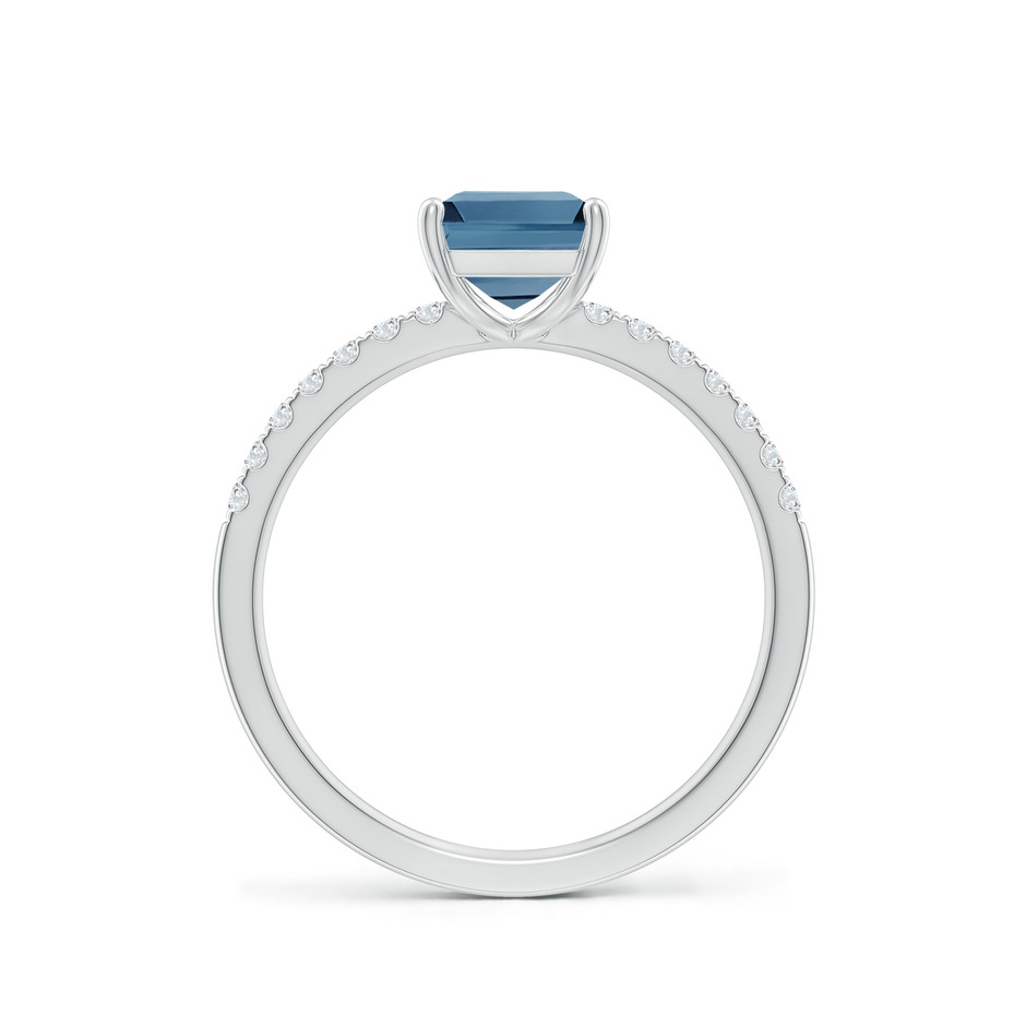 8x6mm A Emerald-Cut London Blue Topaz Engagement Ring with Diamonds in P950 Platinum side 199